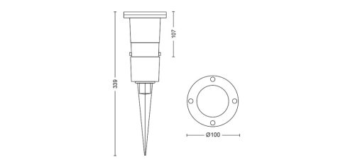 Kerti LED lámpa kültéri PULED GU10 IP44 spotlámpa mozgatható betét fekete PHILIPS