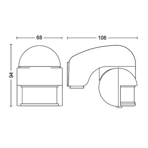 Felületre szerelt PIR mozgásérzékelő VIRGINIA IP44 mozgatható fekete PHILIPS