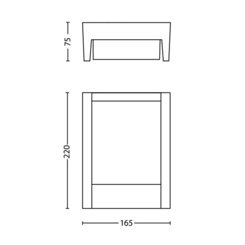 Kerti LED lámpa ARBOR myKert homlokzati fali lámpa 3,8W 3000K IP44 Négyszögletű antracit PHILIPS
