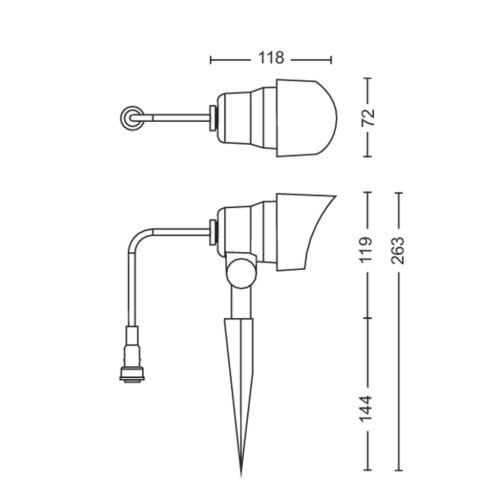 Kerti LED lámpa kültéri SPOT BL GardenLink 6W 12V 2700K IP44 mozgatható dugaszolható PHILIPS