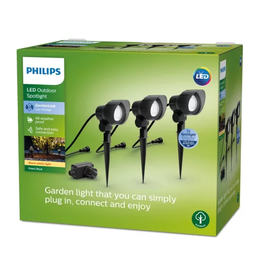 SPOT Pack GardenLink 3x6W 12V 2700K IP44 antracit PHILIPS alapkészlet