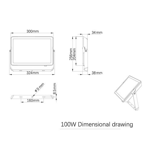 LED reflektor 100W 9000lm 3000K IP65 fekete ProjectLine Floodlight PHILIPS