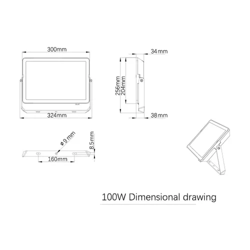 LED reflektor 100W 9500lm 4000K IP65 fekete ProjectLine Floodlight PHILIPS