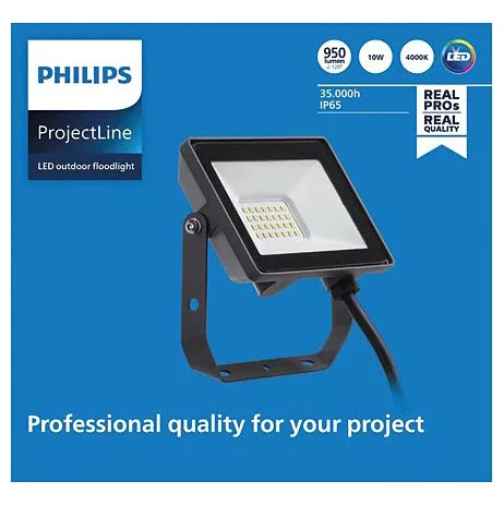 LED reflektor 10W 950lm 4000K IP65 fekete ProjectLine Floodlight PHILIPS