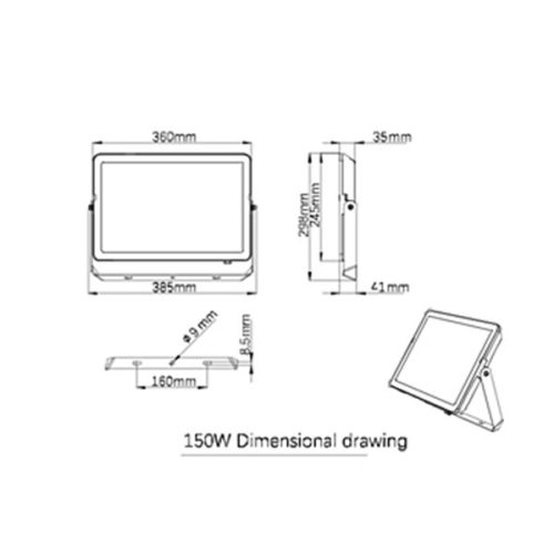 LED reflektor 150W 13500lm 3000K IP65 fekete ProjectLine Floodlight PHILIPS