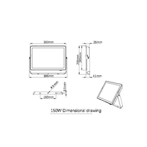 LED reflektor 150W 14250lm 4000K IP65 fekete ProjectLine Floodlight PHILIPS