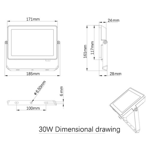 LED reflektor 30W 2700lm 3000K IP65 fekete ProjectLine Floodlight PHILIPS