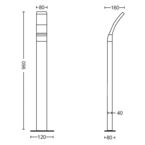 LED kerti lámpa kültéri SPLAY myGarden 12W 2700K IP44 oszlop 96cm antracit PHILIPS