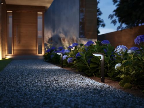 LED kerti lámpa kültéri TYLA IR myGarden 9W 4000K IP44 mozgás- és szürkületérzékelővel, 40 cm-es antracit PHILIPS