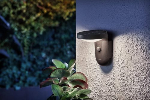 Napelemes kerti lámpa LED homlokzati fali lámpa TYLA IR 1.2W 4000K IP44 mozgás- és alkonyérzékelővel, antracit PHILIPS