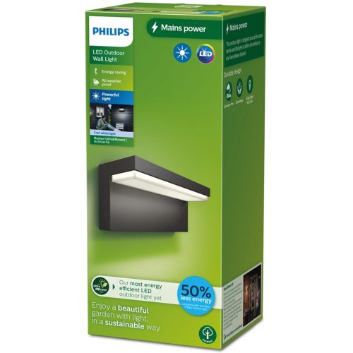 LED kerti lámpa homlokzati fali lámpa BUSTAN 3.8W 4000K semleges IP44 antracit PHILIPS