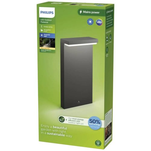 LED kerti lámpaoszlop út BUSTAN 3.8W 2700K meleg IP44 antracit PHILIPS