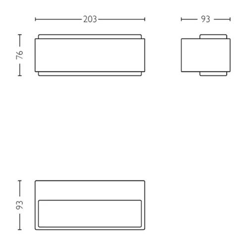 Kerti LED lámpa Homlokzati fali lámpa STRATOSPHERE 3.8W 4000K Semleges IP44 Felső-alsó antracit PHILIPS