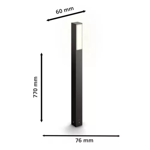 LED kerti lámpaoszlop út STRATOSPHERE 3.8W 4000K semleges antracit IP44 PHILIPS