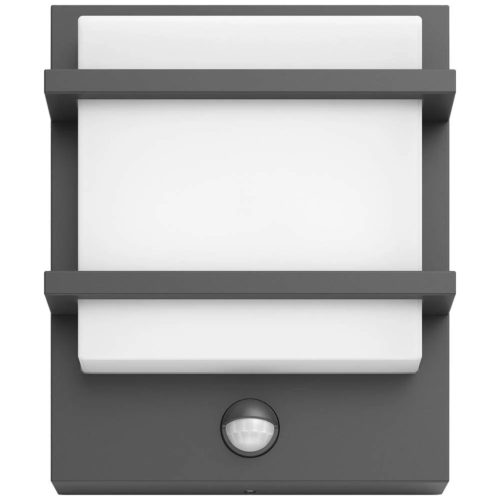 Kerti LED lámpa Fali lámpa homlokzat PETRONIA 3.8W mozgásérzékelő 2700K meleg IP44 antracit PHILIPS