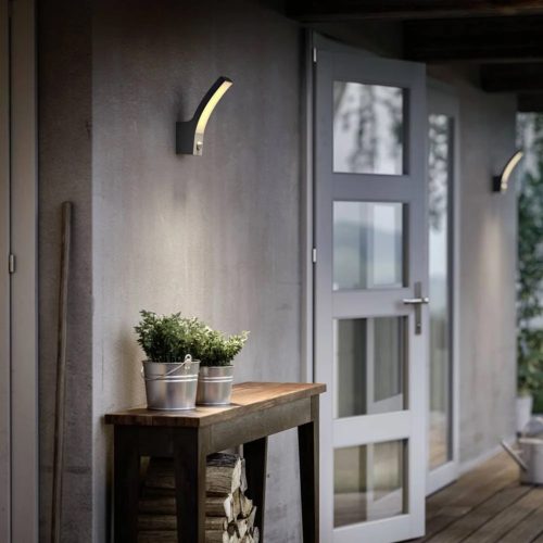 Kerti LED lámpa homlokzati fali lámpa SPLAY 3,8W mozgásérzékelő 2700K meleg IP44 antracit PHILIPS