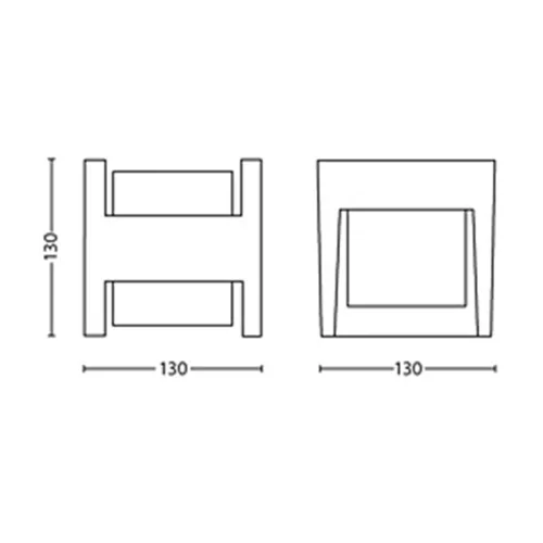 Kerti LED lámpa ARBOR homlokzati fali lámpa 3,8W 2700K Meleg IP44 Felső-Alsó antracit PHILIPS