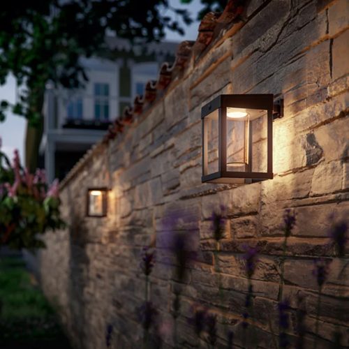 Kerti LED lámpa Napelemes homlokzati fali lámpa CAMILL 3000K 1.4W IP44 Twilight mozgásérzékelő PHILIPS