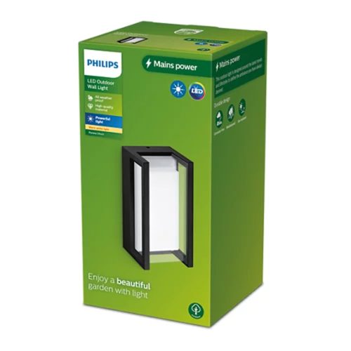 Kerti LED lámpa homlokzati fali lámpa PYRONA 12W 2700K IP44 négyszögletes PHILIPS