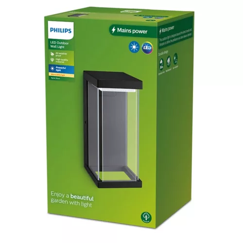 LED kerti lámpa homlokzati fali lámpa KYRIE 12W 2700K IP44 négyszögletes PHILIPS