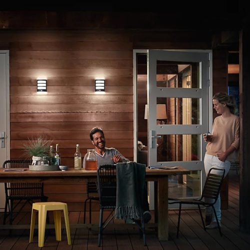 Kerti LED lámpa fali lámpa homlokzati PYTHON 3.8W mozgásérzékelő 2700K meleg IP44 antracit PHILIPS