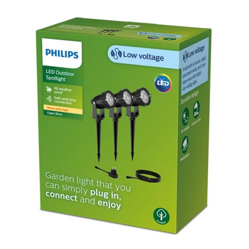 3x LED kerti lámpa CAPER GardenLink Pathway kültéri 1,5W 24V 2700K IP44 mozgatható dugaszolható PHILIPS készlet