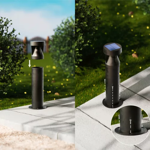 Napelemes kerti lámpa kültéri POST 40.3cm LED 1.8W 200lm 2700K szürkület érzékelővel Avery Philips