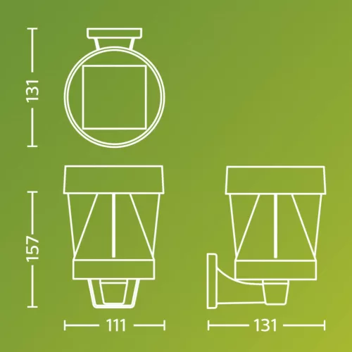Kerti fali lámpa napelemes homlokzati kültéri LED 1.8W 200lm 2700K szürkület érzékelővel fekete Avery Philips