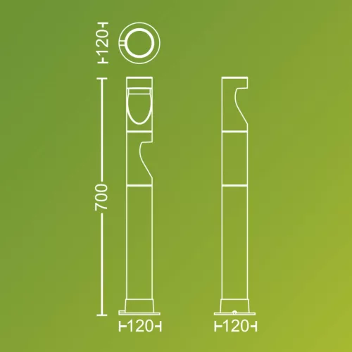 Kerti kültéri lámpa POST 70cm LED 1,5W 180lm 2700K Desi Philips