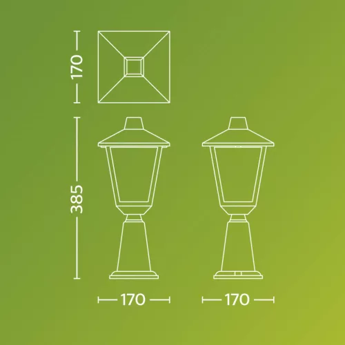 Kerti kültéri lámpa POST 38,5 cm LANTERN E27 IP44 Kinno Philips