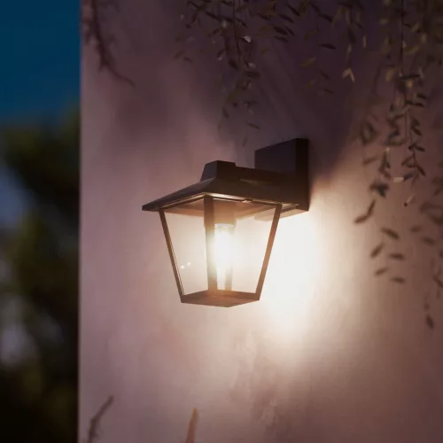 Kerti fali lámpa homlokzati kültéri lámpás E27 IP44 Kinno fekete Philips