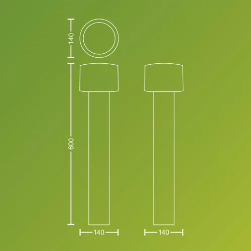 Kerti kültéri lámpa POST 60cm LED 4.3W 800lm 2700K IP44 Rozsdamentes acél Otis Ultra Hatékony Philips
