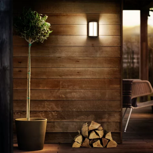 Kerti fali lámpa kültéri LED homlokzati lámpa 4.3W 800lm 2700K IP44 Antracit Reese Ultra Hatékony Philips