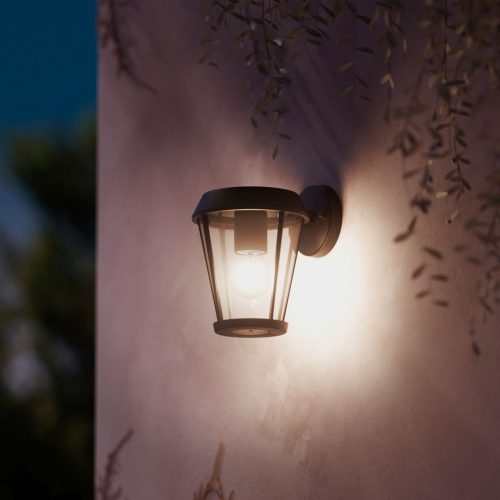 Kerti fali lámpa homlokzati kültéri lámpás E27 IP44 fekete Sunera Philips