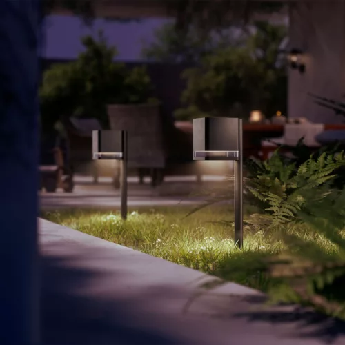 Napelemes kerti lámpa kültéri POST 54cm LED 1.8W 200lm 2700K Twilight érzékelővel Virona Philips