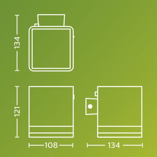Kerti fali lámpa Solar Homlokzati Kültéri LED 1,8W 200lm 2700K Alkonyat érzékelővel Fekete Virona Philips
