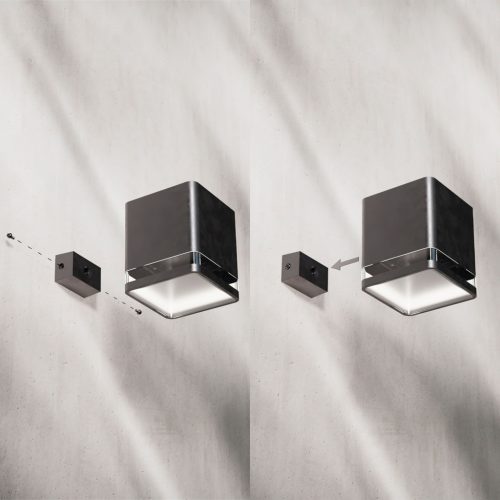 Kerti fali lámpa Solar Homlokzati Kültéri LED 1,8W 200lm 2700K Alkonyat érzékelővel Fekete Virona Philips