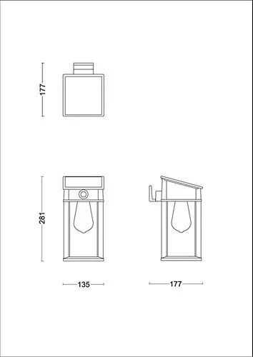 Kerti fali lámpa, napelemes homlokzat, kültéri LED, 3,2 W, 470 lm, 2700 K, IP44, mozgás- és alkonyérzékelővel, Geri, ultrahatékony, fekete, Philips