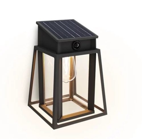 Kerti fali lámpa, napelemes homlokzati kültéri LED, 3,2 W, 470 lm, 2700 K, IP44, mozgás- és alkonyérzékelővel, fekete, Lysin, ultrahatékony, Philips