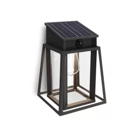   Kerti fali lámpa, napelemes homlokzati kültéri LED, 3,2 W, 470 lm, 4000 K, IP44, mozgás- és alkonyérzékelővel, fekete, Lysin, ultrahatékony, Philips