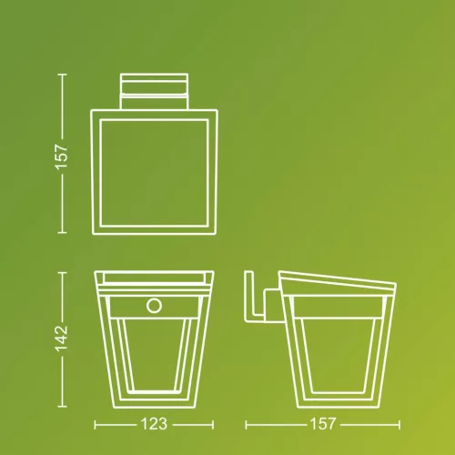 Kerti fali lámpa Solar Homlokzati Kültéri LED 1,8W 250lm 3000K IP44 mozgás- és szürkületérzékelővel Fekete Nissa Ultra Hatékony Philips