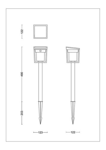 Napelemes kerti lámpa kültéri oszlophoz 69cm LED 1.5W 250lm 3000K IP44 mozgás- és alkonyérzékelővel Blaise Ultra Efficient Philips