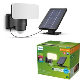   Solar LED reflektor 6W 1000lm 5000K IP44 mozgás- és szürkületérzékelővel Fekete Tylus Ultra Hatékony Philips
