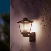 Kerti fali lámpa homlokzati lámpa kültéri LANTERN E27 IP44 mozgás- és szürkületérzékelővel Fekete Kinno Philips