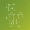 Kerti fali lámpa homlokzati lámpa kültéri LANTERN E27 IP44 mozgás- és szürkületérzékelővel Fekete Kinno Philips