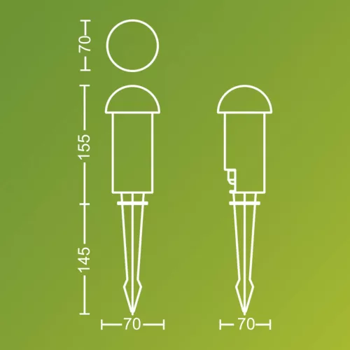 Kerti kültéri lámpa POST 30cm LED 1,5W 180lm 2700K Edwina Philips