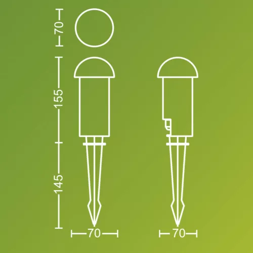 3x kültéri kerti lámpa POST 30cm LED 1,5W 180lm 2700K Edwina Philips