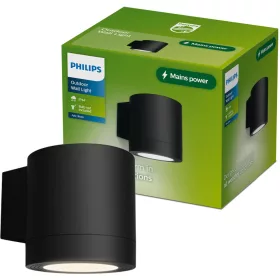  Philips Fylx LED kerti fali lámpa, kültéri homlokzati lámpa GU10, IP44, fekete