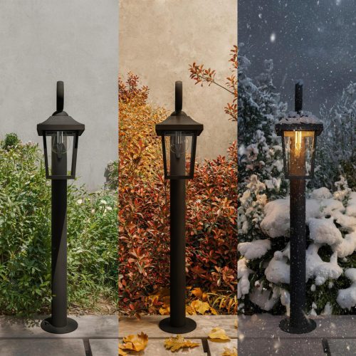 Philips Buzzard LED kültéri kerti lámpa, E27, oszlop alakú, 75 cm-es, IP44, fekete