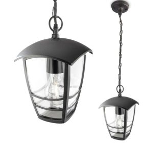   Függő LED kerti lámpa kültéri CREEK myGarden E27 IP44 függesztő 80cm fekete PHILIPS